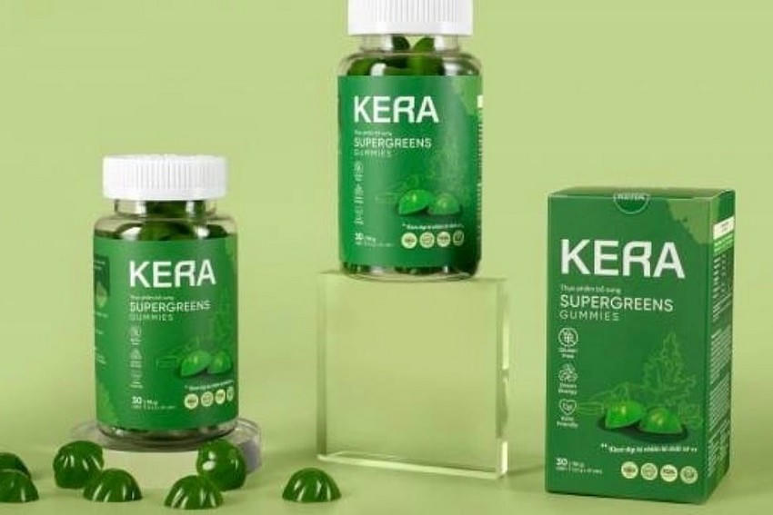 Hộp kẹo rau củ Kera do Công ty cổ phần ASIA LIFE sản xuất.