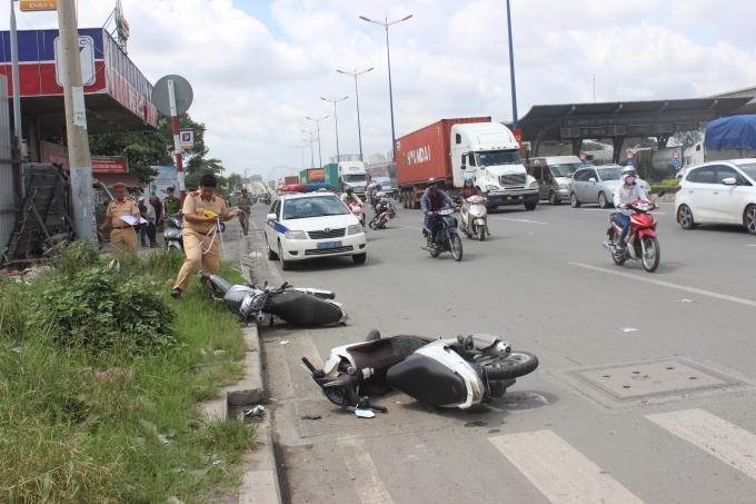 Hiện trường vụ tai nạn.