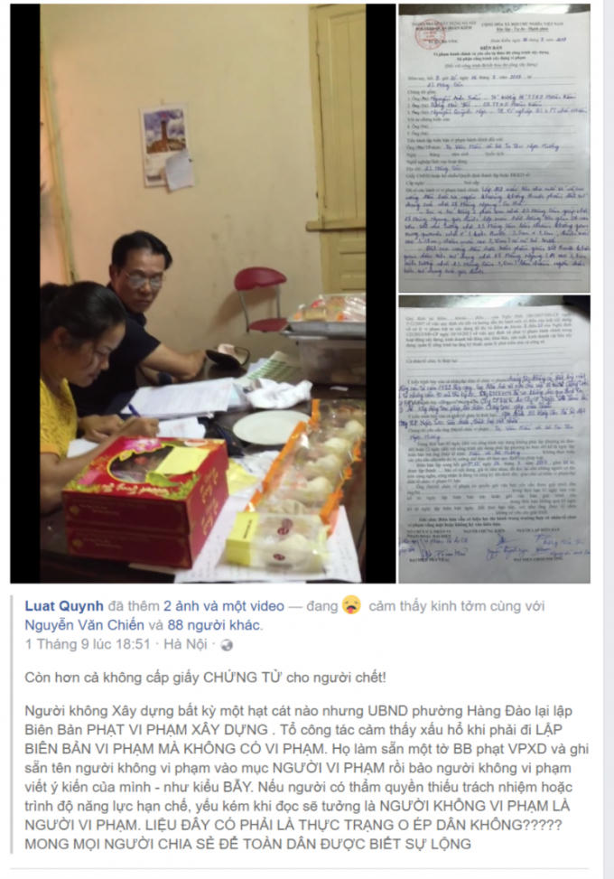 Chia sẻ của bà Quỳnh được đông đảo facebooker thông tin.