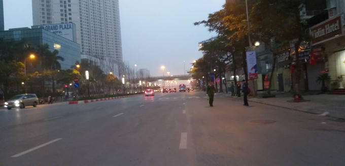 An ninh trên các tuyến đường hướng về khách sạn Marriott an ninh được thiết chặt được siết chặt.