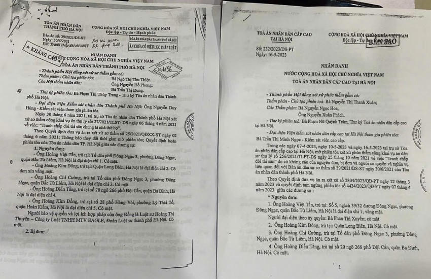 Bản án Sơ thẩm và Phúc thẩm.