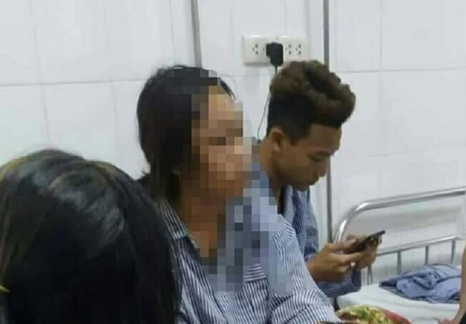 Nữ sinh bị đánh hội đồng được điều trị tại bệnh viện Đa khoa tỉnh Quảng Ninh.