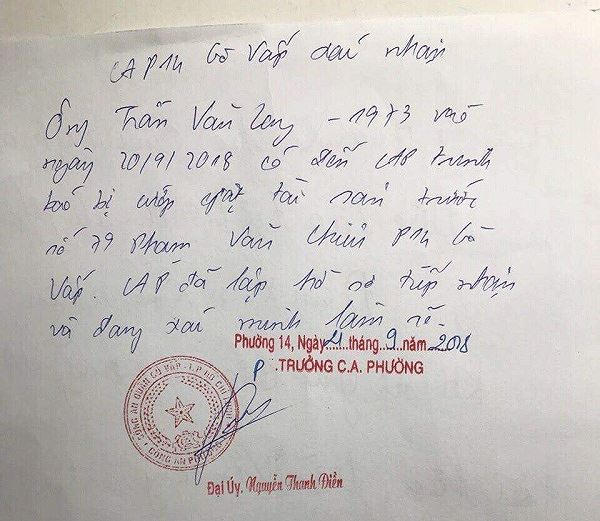 Công an Gò Vấp hiện đang thụ lý vụ việc và tiến hành xác minh, khoanh vùng đối tượng khả nghi.
