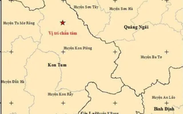 Kon Tum: Liên tiếp xảy ra 4 trận động đất tại huyện Kon Plông