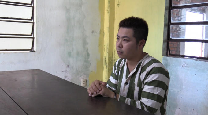 Đối tượng Duy tại cơ quan công an (Ảnh: Hà Bắc)