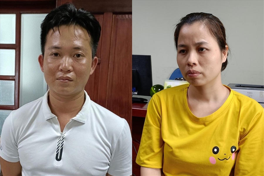 Đối tượng Vũ Văn Sỹ và Ong Thị Vân. Ảnh: Công an tỉnh Bắc Giang. 