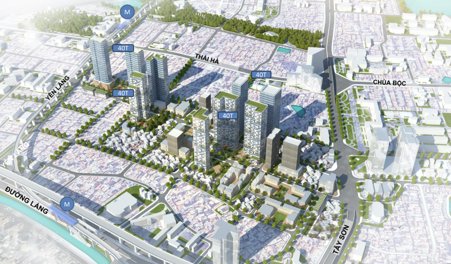 Phối cảnh tổng mặt bằng sau cải tạo khu tập thể Vĩnh Hồ