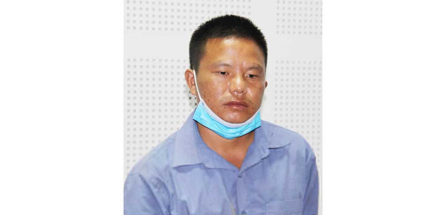 Giàng Seo Hòa tại cơ quan công an.