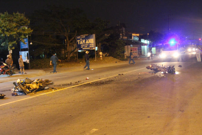 Hiện trường vụ tai nạn.