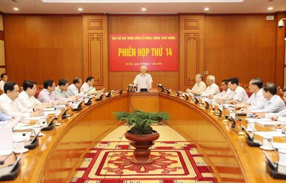 Tổng Bí thư chủ trì phiên họp thứ 14 của Ban chỉ đạo Trung ương về phòng chống tham nhũng.