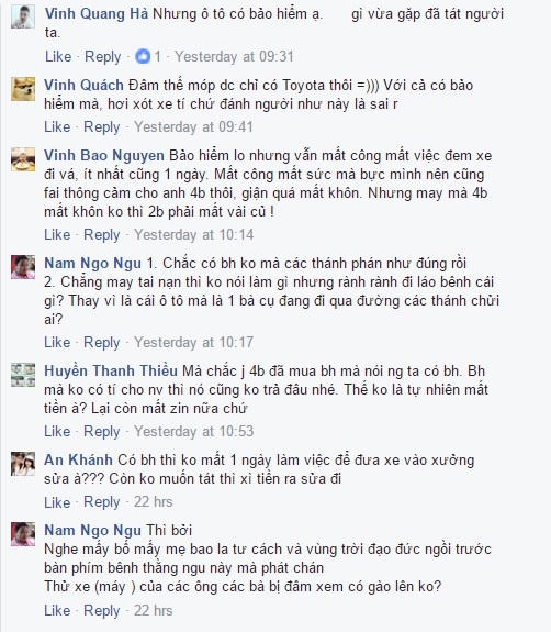 Tranh cãi xoay quanh hành động của tài xế ô tô.