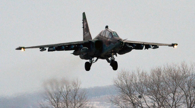 Máy bay chiến đấu Su-25 của Nga. (Ảnh: Sputnik)