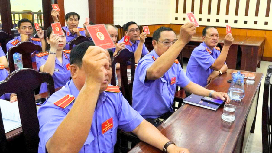 Đại biểu biểu quyết thông qua Nghị quyết Đại hội