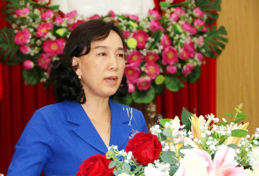 Bà Nguyễn Thị Minh Thuý - Phó Chủ tịch UBND tỉnh An Giang phát biểu