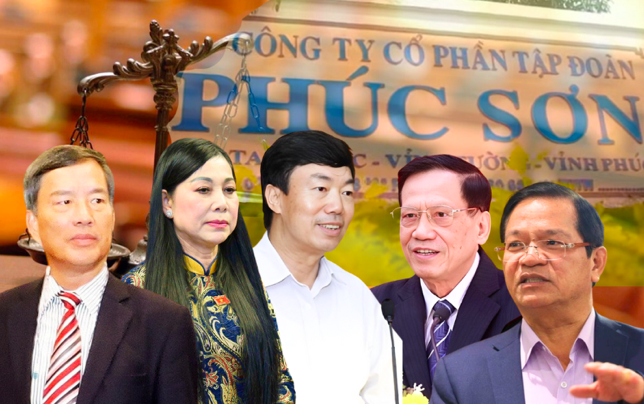 5 cựu Ủy viên Trung ương vướng vào lao lý trong vụ án tại Tập đoàn Phúc Sơn, từ trái qua: ông Phạm Văn Vọng, bà Hoàng Thị Thúy Lan, ông Nguyễn Doãn Khánh, ông Ngô Đức Vượng, ông Lê Viết Chữ. Ảnh: Q.N