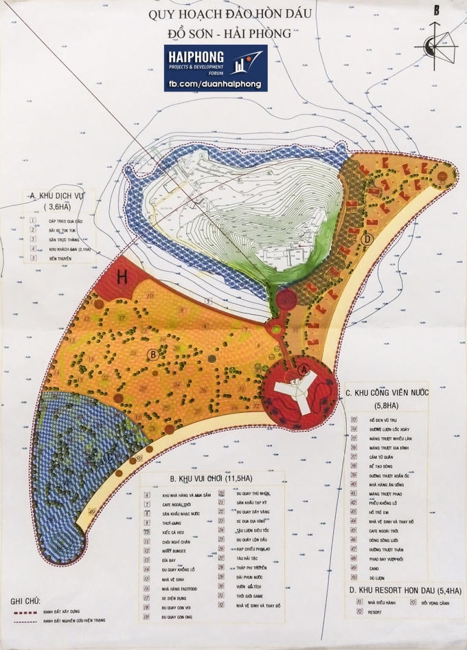 Quy hoạch chi tiết khu du lịch và vui chơi giải trí cao cấp ở Đảo Dấu.