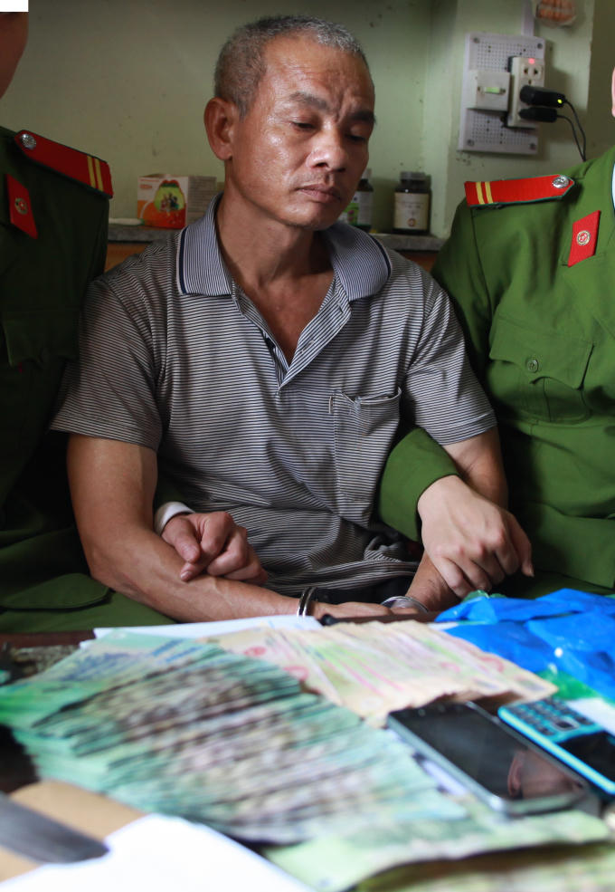 Đối tượng Lương Văn Hợp tại cơ quan Công an.