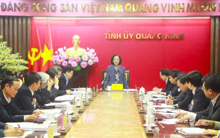 Trưởng Ban Tổ chức Trung ương Trương Thị Mai làm Trưởng đoàn vừa có cuộc làm việc với Ban Thường vụ Tỉnh ủy Quảng Ninh