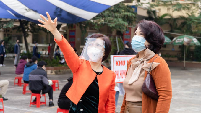 Công tác chuẩn bị, diễn tập để đón học sinh khối lớp 1 đến 6 trở lại trường tại quận Đống Đa đã được thực hiện.