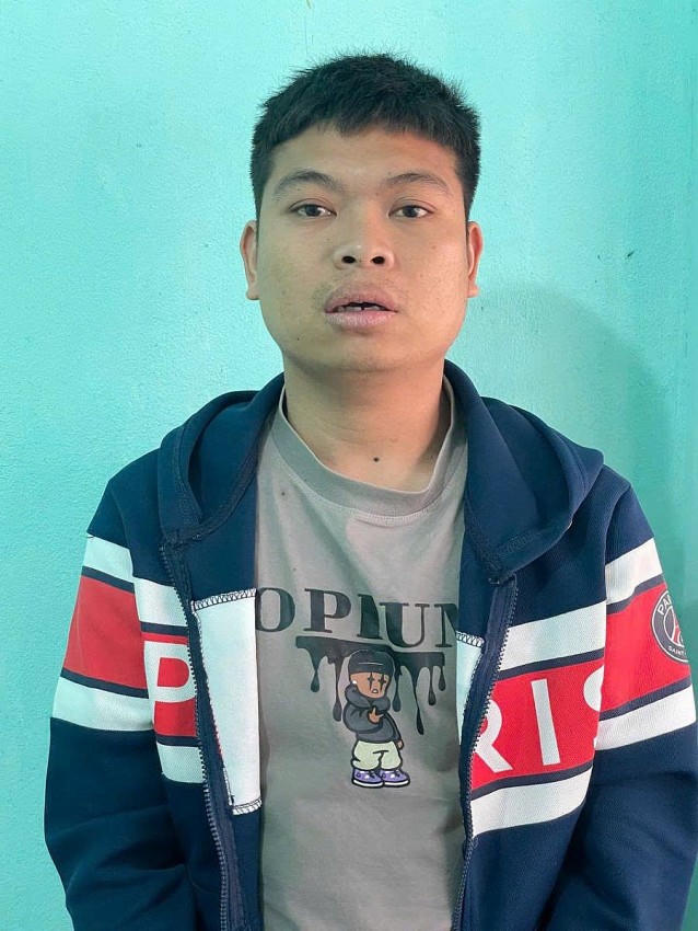 Đối tượng Nguyễn Thọ Đức tại cơ quan công an.