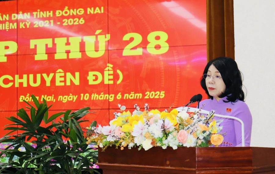 Phó chủ tịch HĐND tỉnh Hoàng Thị Bích Hằng phát biểu khai mạc