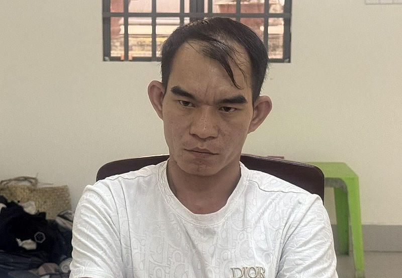 Nguyễn Minh Sang tại cơ quan điều tra - Ảnh: Công an Tây Ninh
