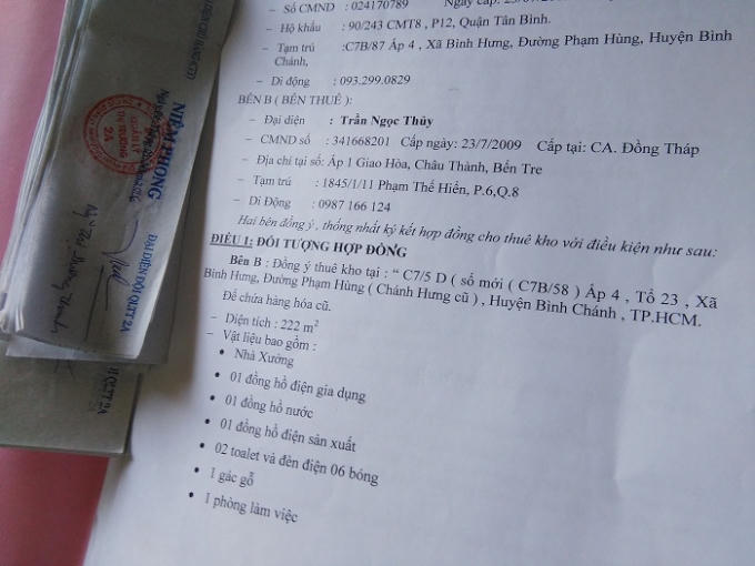 Tất cả kho hàng trên không có giấy phép kinh doanh, hóa đơn mua bán.