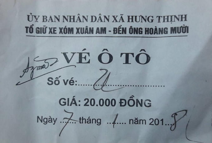 Vé gửi xe Đền Ông Hoàng Mười .
