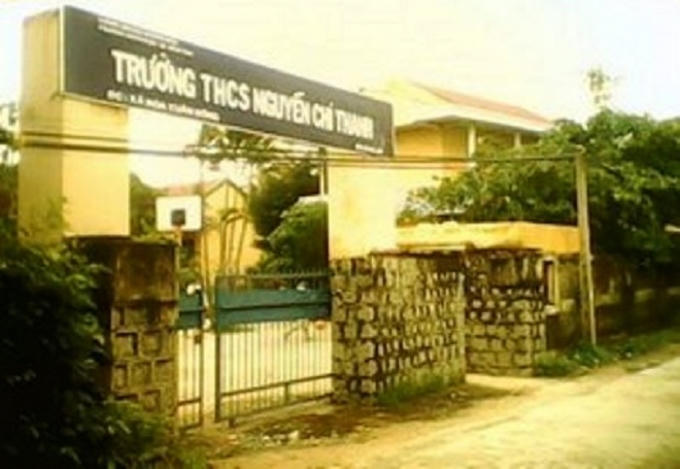 Trường THCS Nguyễn Chí Thanh, nơi 3 nữ sinh đến lớp rồi bỏ đi.
