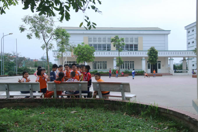 Học sinh Trường Tiểu học Chu Văn An. Ảnh: Thúy Nga