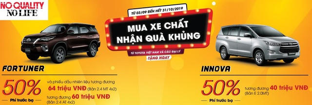 Toyota giảm giá mạnh hai dòng xe ăn khách Fortuner và Innova