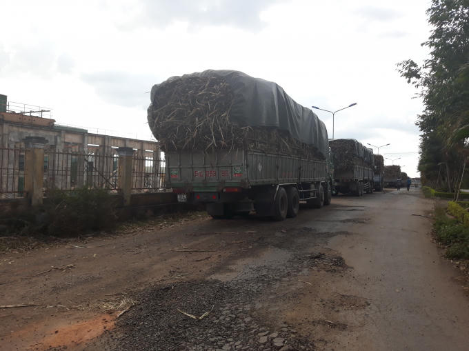 Xe chở quá khổ đậu bên ngoài nhà máy nhưng ông Sơn nói công ty đã ký biên bản cam kết bảo đảm an toàn giao thông.