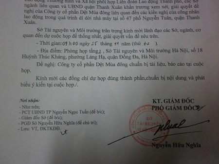 Giải oan c&ocirc;ng nh&acirc;n Dệt: