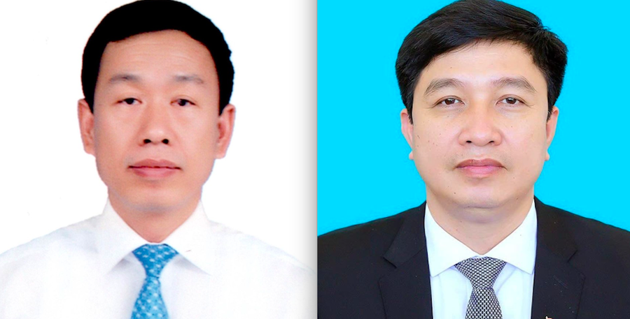 Ông Lê Quang Hùng (bía trái) được bổ nhiệm giữ chức Giám đốc Sở Tài chính và ông Trịnh Xuân Thúy (bía phải) tân Chánh Thanh tra tỉnh Thanh Hoá.