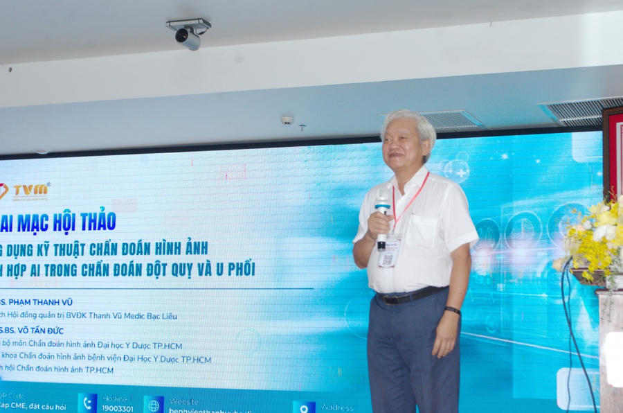 PGS.TS Võ Tấn Đức –Trưởng khoa Chẩn đoán hình ảnh Bệnh viện Đại học Y Dược TP. HCM, Chủ tịch Hội Chẩn đoán hình ảnh TP. HCM, định hướng triển khai ứng dụng AI trong y tế tại khu vực ĐBSCL.