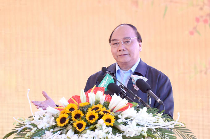 Thủ tướng Nguyễn Xuân Phúc phát biểu tại lễ khởi động.