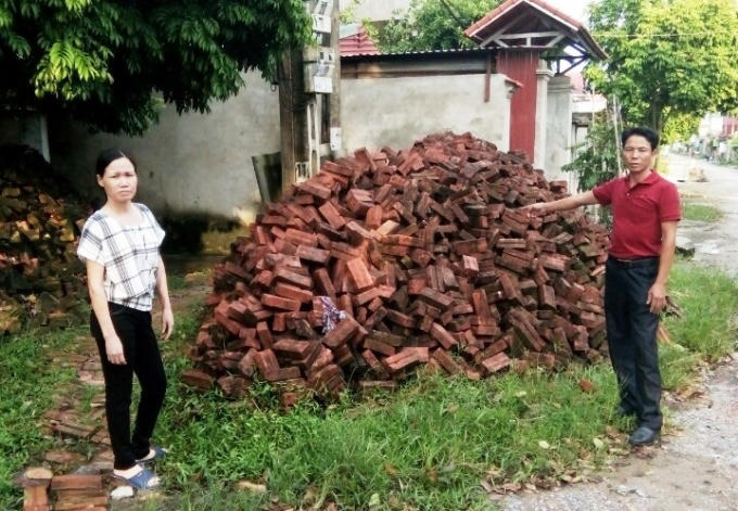 Bị cáo Hiền tại hiện trường vụ án sau khi được trả tự do vào chiều qua.