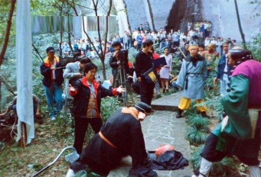 Đoàn làm phim đang chuẩn bị cho một cảnh quay của Trư Bát Giới. Ảnh: internet.