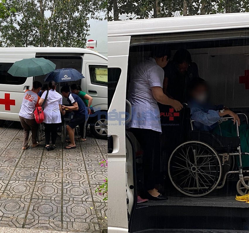 Các y, bác sĩ tại Bệnh viện Đa khoa Bắc Mê hỗ trợ bệnh nhân P. lên lớp thi vào lớp 10 sau khi được mổ khối u.