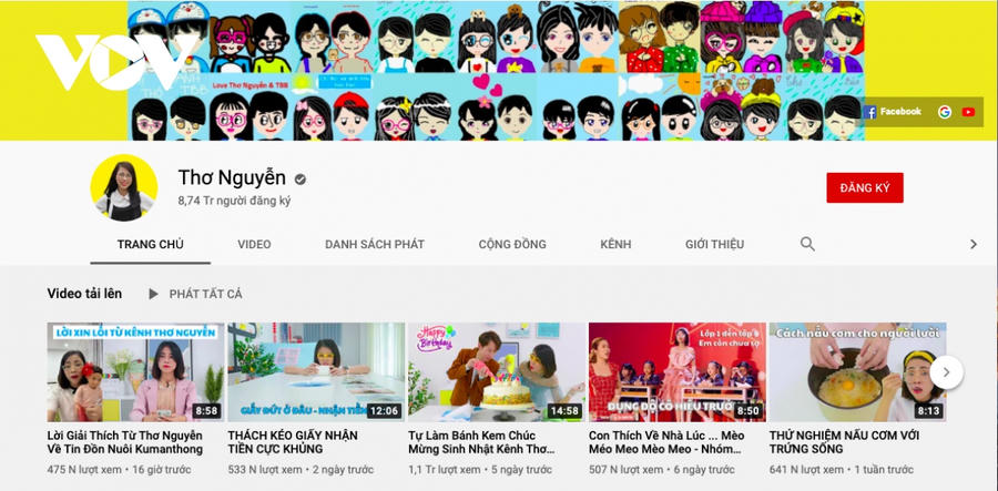 Kênh Youtube Thơ Nguyễn đã xoá video