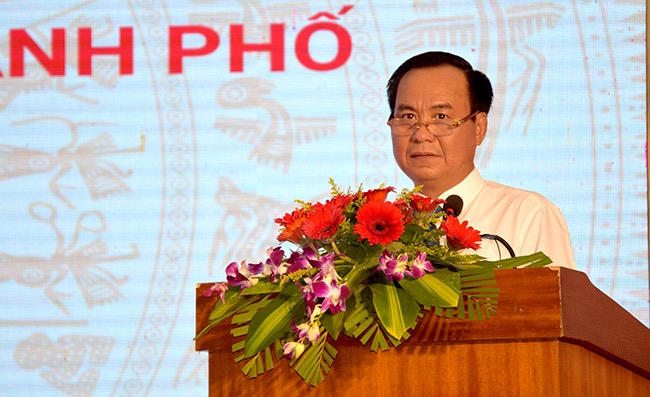 Đồng chí Nguyễn Hồng Sâm - Tổng Giám đốc Cổng Thông tin điện tử Chính phủ, Tổng Biên tập Báo điện tử Chính phủ phát biểu tại Hội nghị