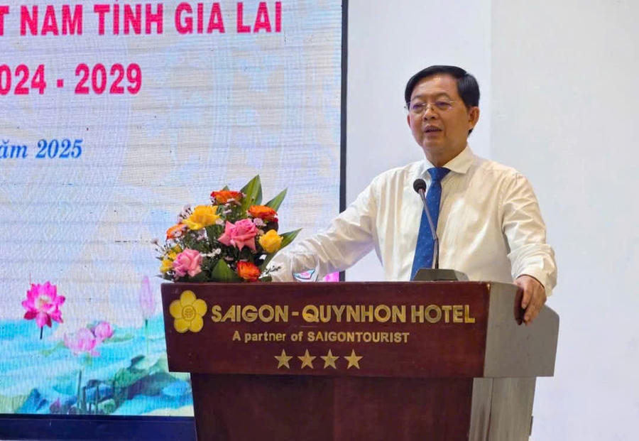 Ông Hồ Quốc Dũng, Bí thư Tỉnh ủy Gia Lai, phát biểu chỉ đạo tại hội nghị. Ảnh: Hải Phong