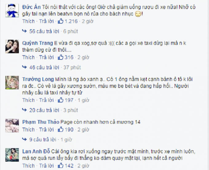 Cộng đồng mạng dậy sóng vụ taxi "điên" gây tai nạn liên hoàn. Nguồn: Facebook