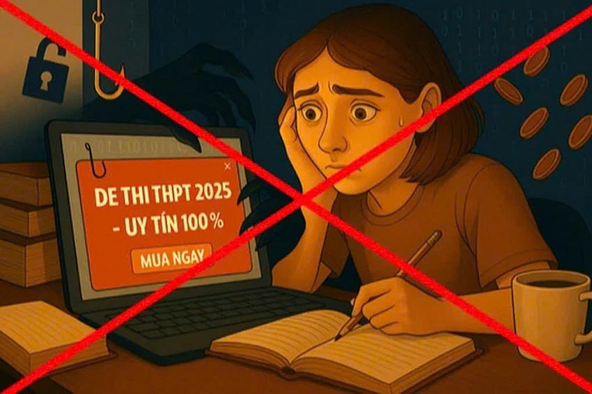 Cảnh báo thủ đoạn lừa đảo, rao bán "đề thi, đáp án" thi tốt nghiệp THPT (Ảnh: Công an Đắk Lắk).