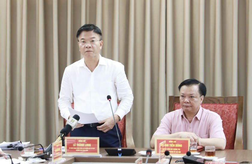 Bộ trưởng Bộ Tư pháp Lê Thành Long kết luận buổi làm việc.