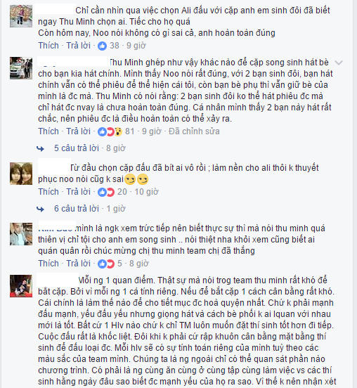 Ý kiến của cư dân mạng khi Thu Minh loại cặp song sinh để chọn hot boy.