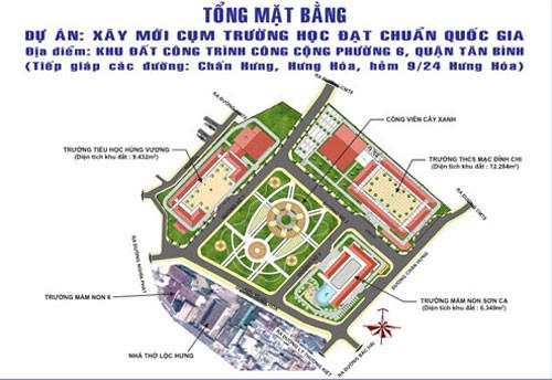 Dự án xây dựng cụm trường học đạt chuẩn quốc gia.