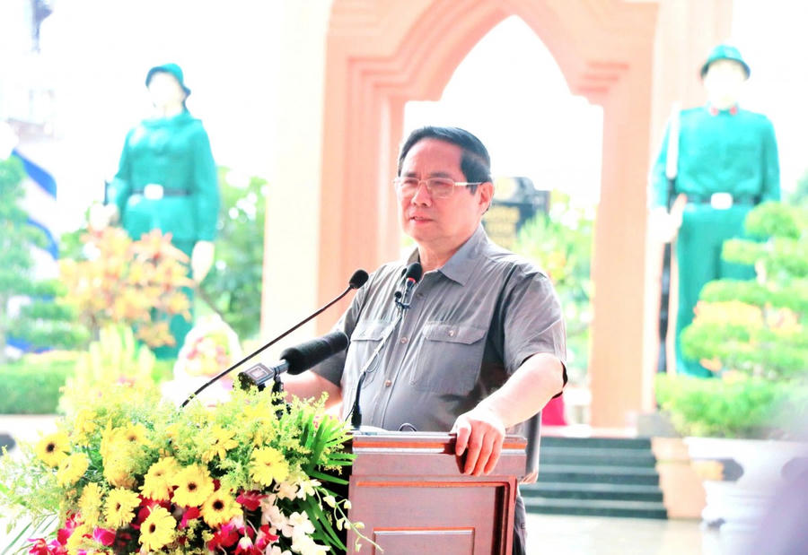 Thủ tướng Phạm Minh Chính phát biểu tại buổi lễ (Ảnh: Khánh Thùy)