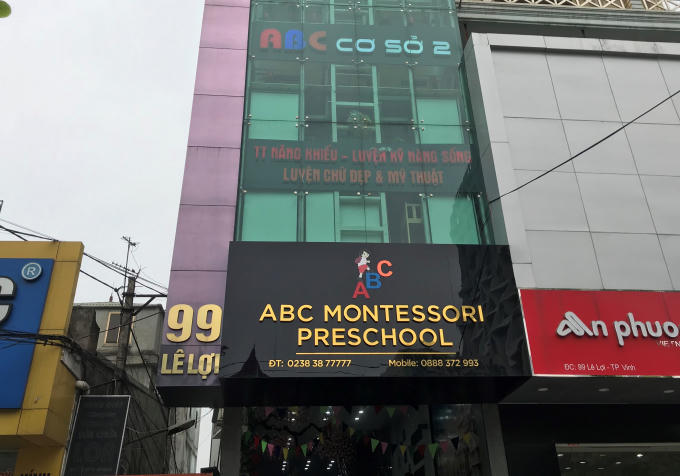 Cơ sở mầm non ABC nơi xảy ra sự việc. Hiện phường Lê Lợi đã quyết định đình chỉ hoạt động cơ sở này.