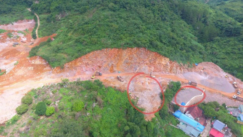Những vị trí đất đang diễn ra hoạt động san lấp dọc.